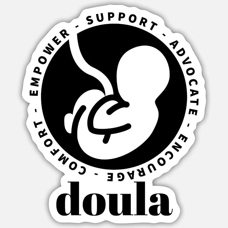 Doula Design 6 - Sticker taille S (10 x 10 cm) - blanc mat
