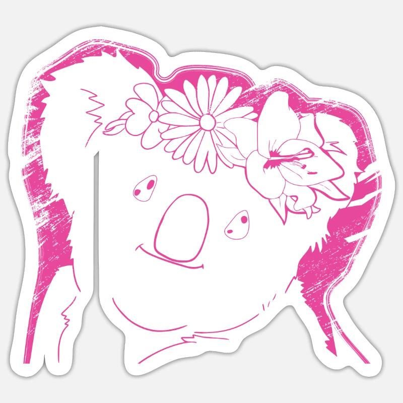 Koala Koala Ours - Sticker taille S (10 x 10 cm) - blanc mat