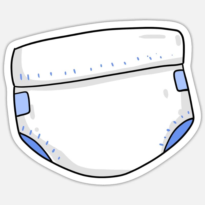 Couches pour bébé - Sticker taille S (10 x 10 cm) - blanc mat