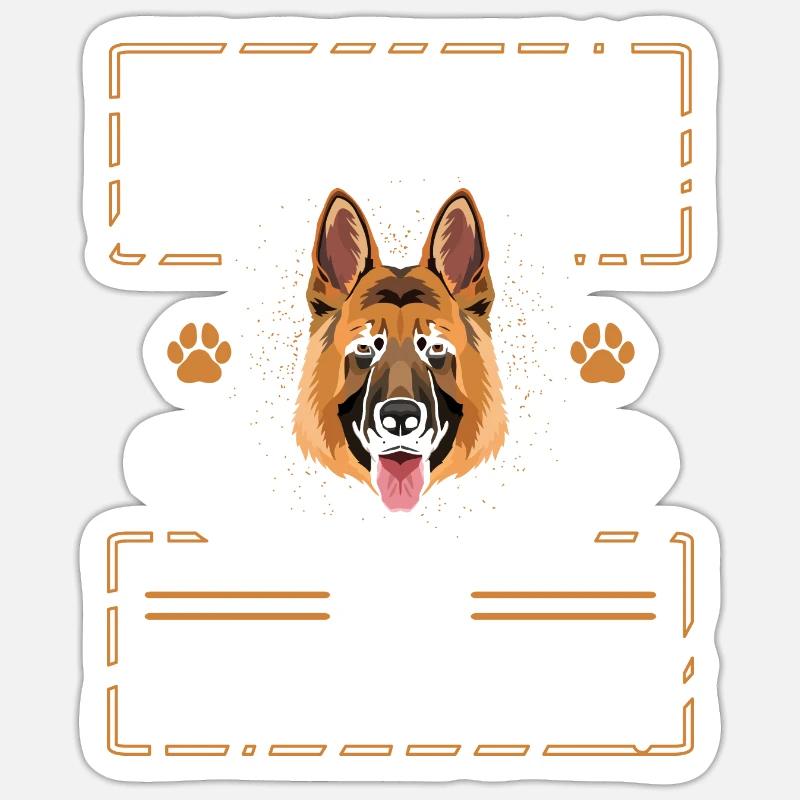 Deutscherschäferhund - Sticker Größe S (10 x 10 cm) - Mattweiß