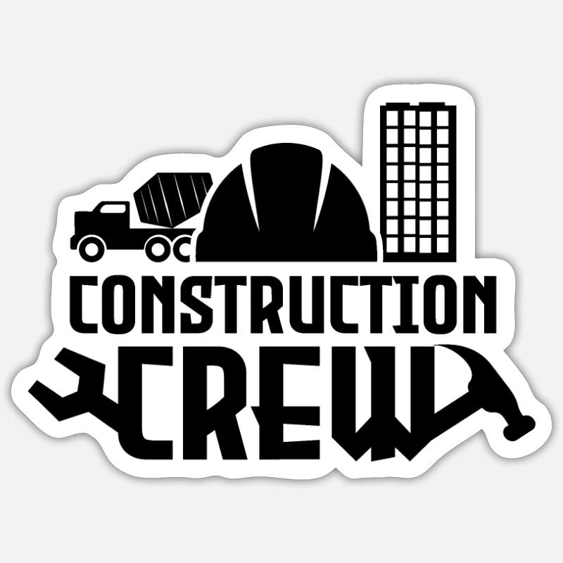 Construction workers team profession building construction site construction work Sticker size S (10 x 10 cm)
