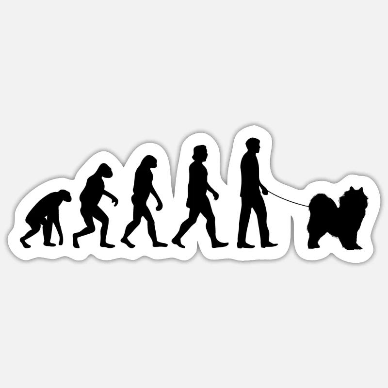 Samojede Evolution Chien de traîneau Samojede Sticker taille S (10 x 10 cm)