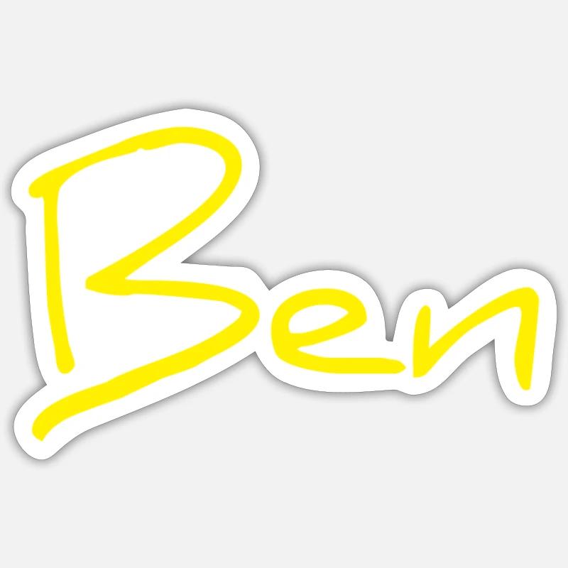 Ben - Sticker taille S (10 x 10 cm) - blanc mat
