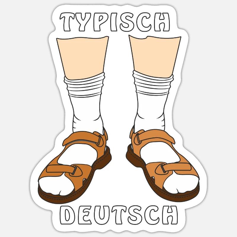 TYPISCH DEUTSCH - Sticker Größe S (10 x 10 cm) - Mattweiß