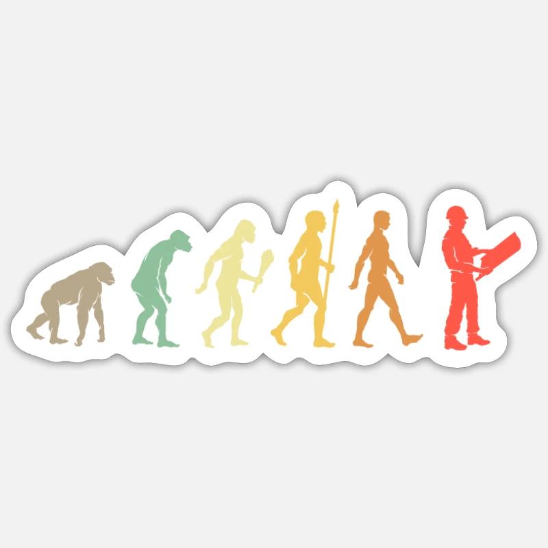 Vintage Evolution Idée cadeau d’architecte Sticker taille S (10 x 10 cm)