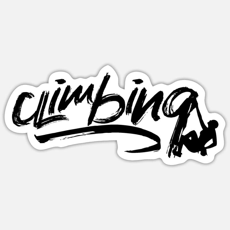 Escalade escalade grimpeur alpinisme passe-temps - Sticker taille S (10 x 10 cm) - blanc mat