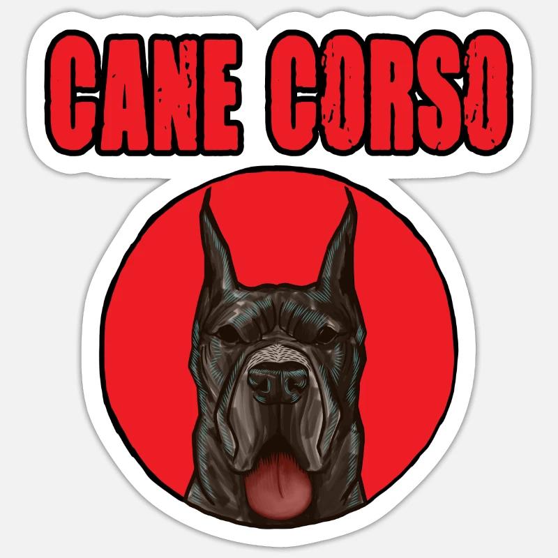 Cane Corso Design - Sticker Größe S (10 x 10 cm) - Mattweiß