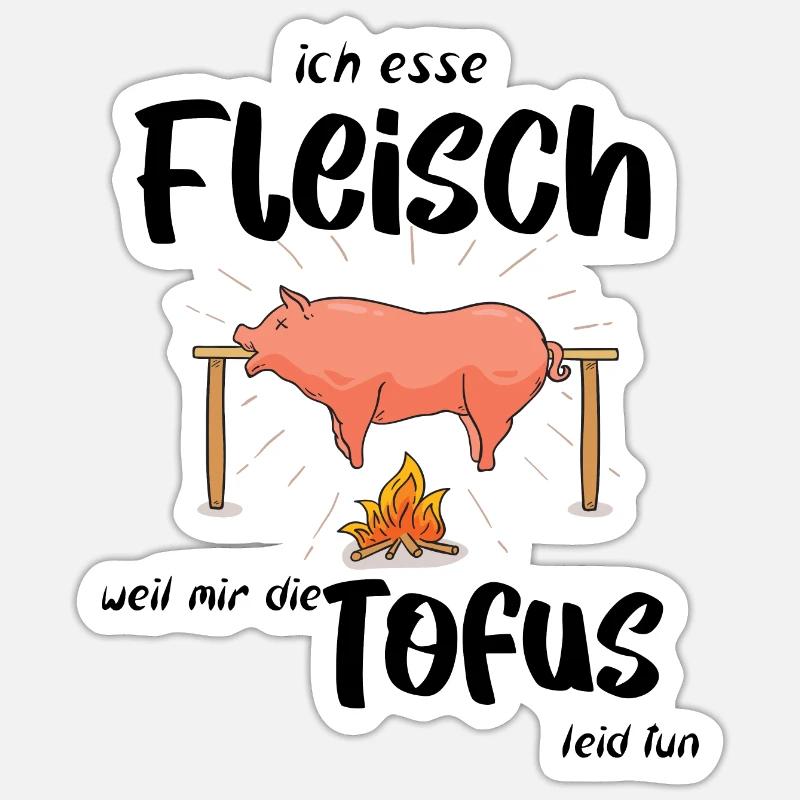 ich esse Fleisch Sticker Größe S (10 x 10 cm)