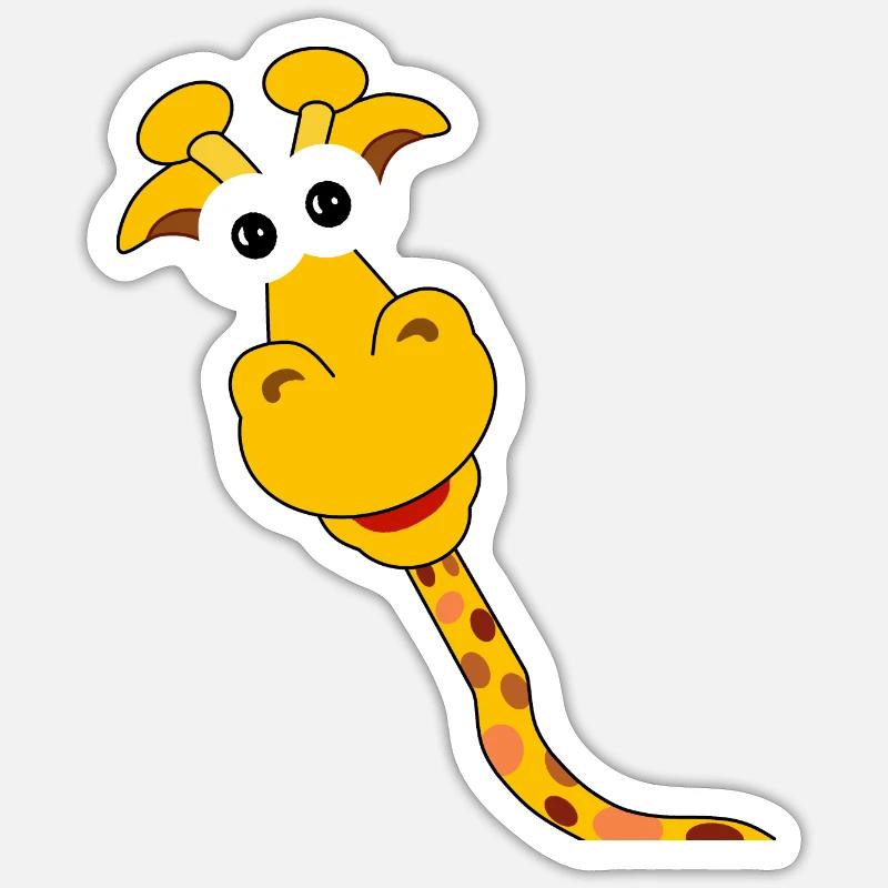 Giraffe - funny, in comic style Sticker size S (10 x 10 cm)