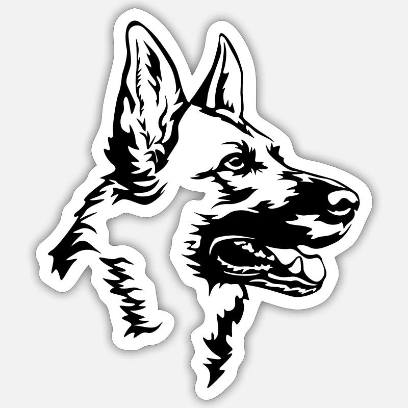 German shepherd head Sticker size S (10 x 10 cm)