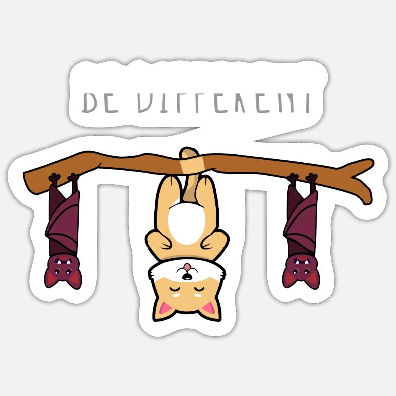 Be Different Mignon Chat Sois Anders Sticker taille S (10 x 10 cm)