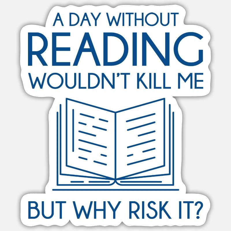 Reading - Sticker size S (10 x 10 cm) - white matte