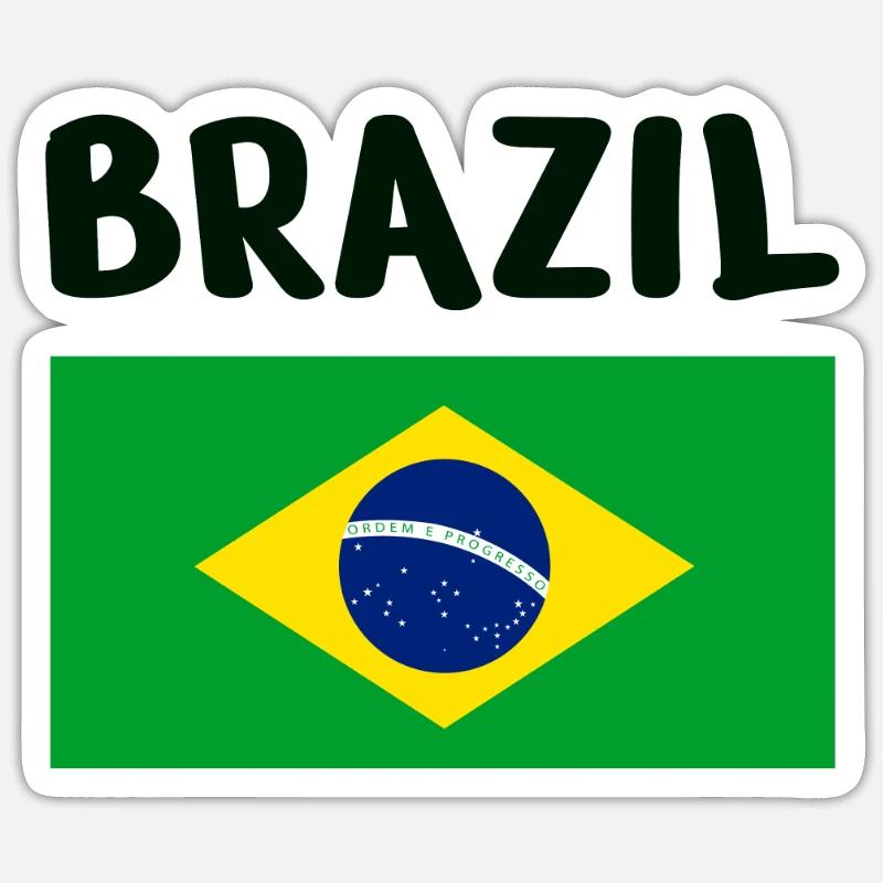Brésil - Sticker taille S (10 x 10 cm) - blanc mat