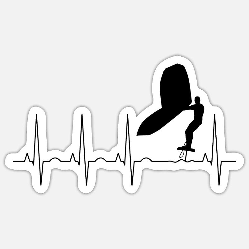 Wingfoiler Puls Frequenz - Sticker taille S (10 x 10 cm) - blanc mat