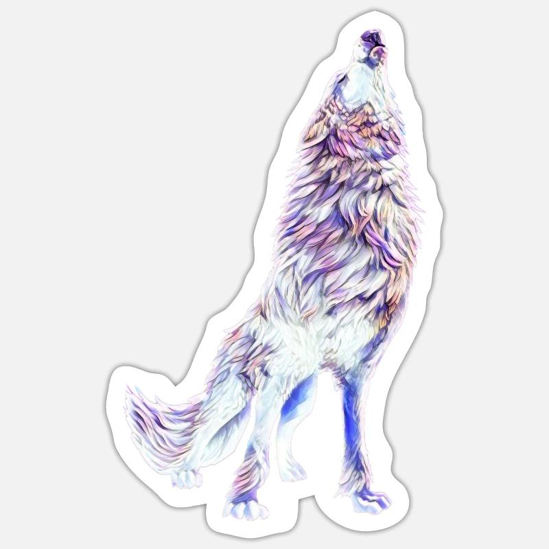 Wolf - Sticker Größe S (10 x 10 cm) - Mattweiß