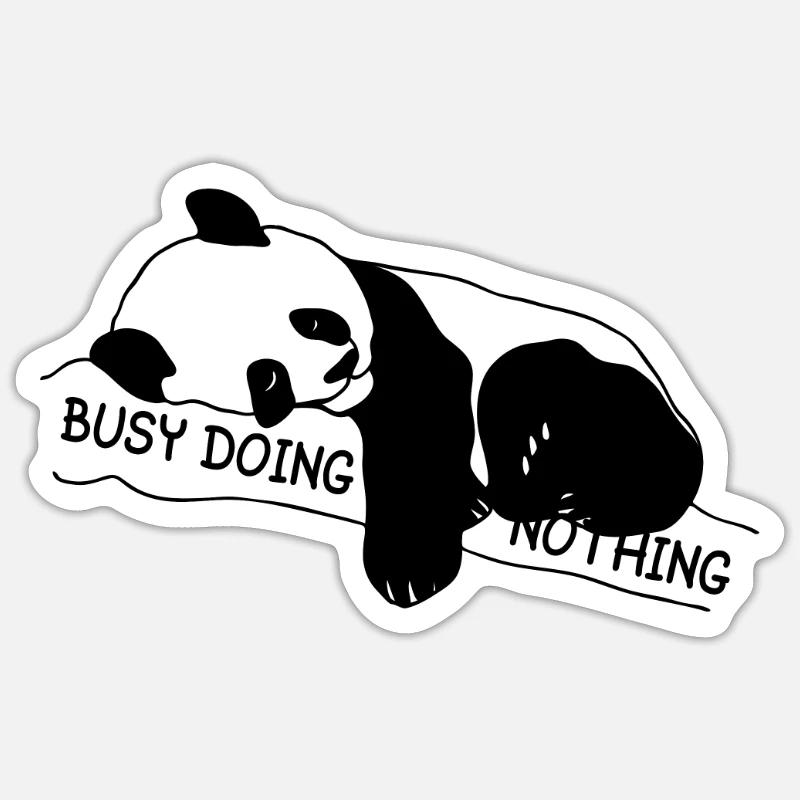 Großer Panda Süß Pandabär Geschenkidee Bär Bear - Sticker Größe S (10 x 10 cm) - Mattweiß