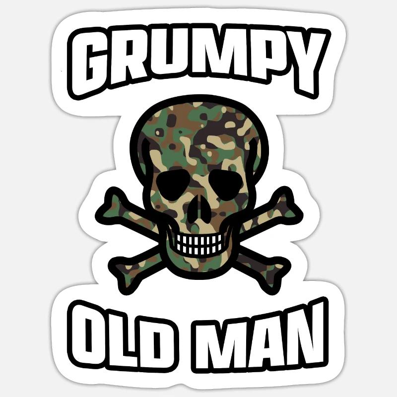 Grumpy Old Man Dålig gammal man farfar säger Klistermärke