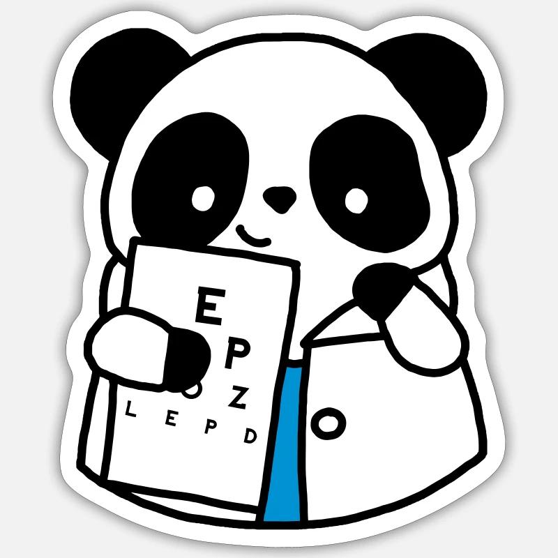 Ophthalmologist Optical Panda - Sticker size S (10 x 10 cm) - white matte