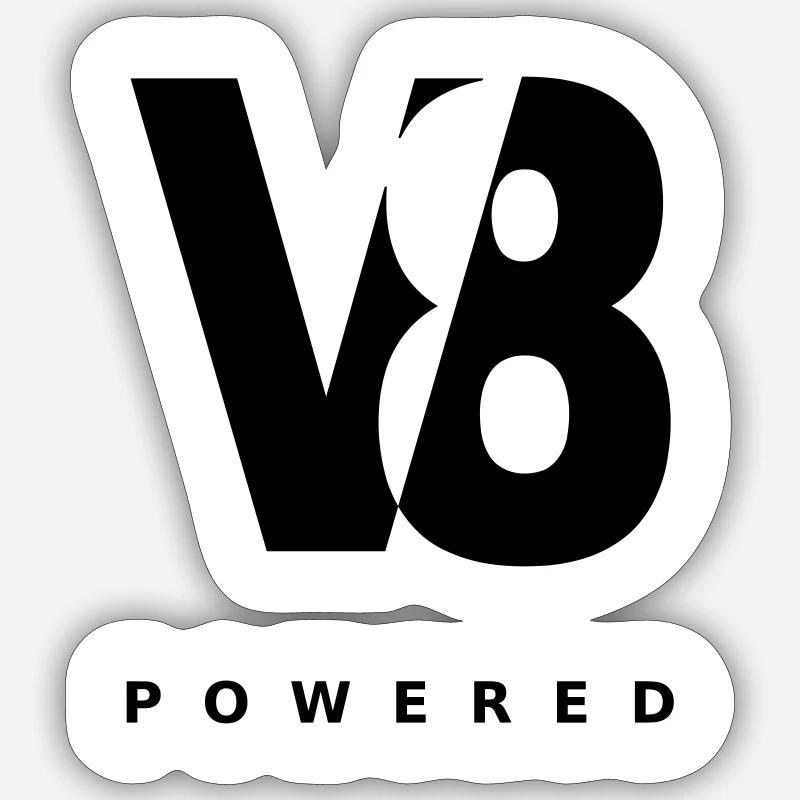 V8 powered - V 8 Powered Sticker Größe S (10 x 10 cm)
