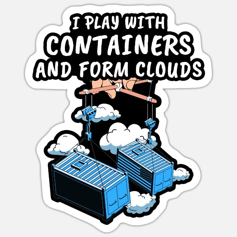 Devops Gag Cadeaux - Sticker taille S (10 x 10 cm) - blanc mat