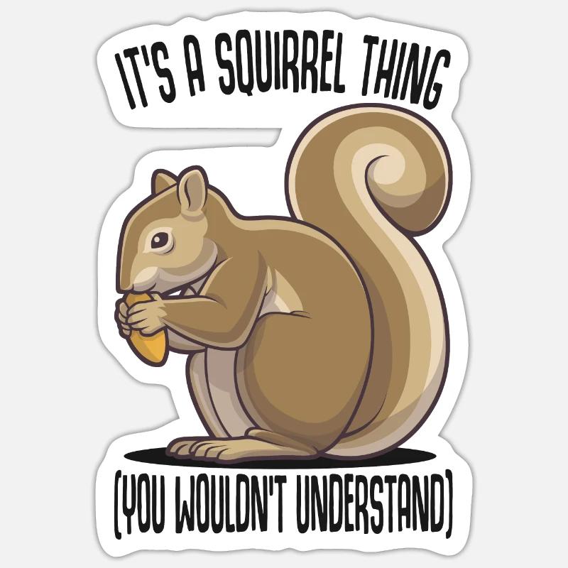 Eichhörnchen Nagetier Waldbewohner Eichel Nager Sticker Größe S (10 x 10 cm)