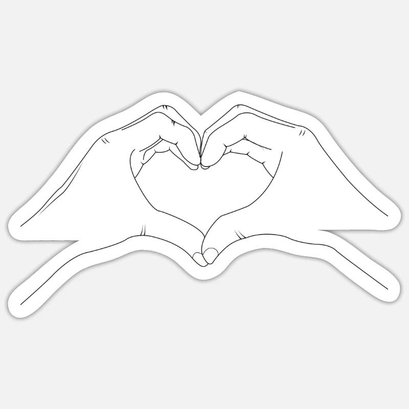 Heart - Sticker size S (10 x 10 cm) - white matte