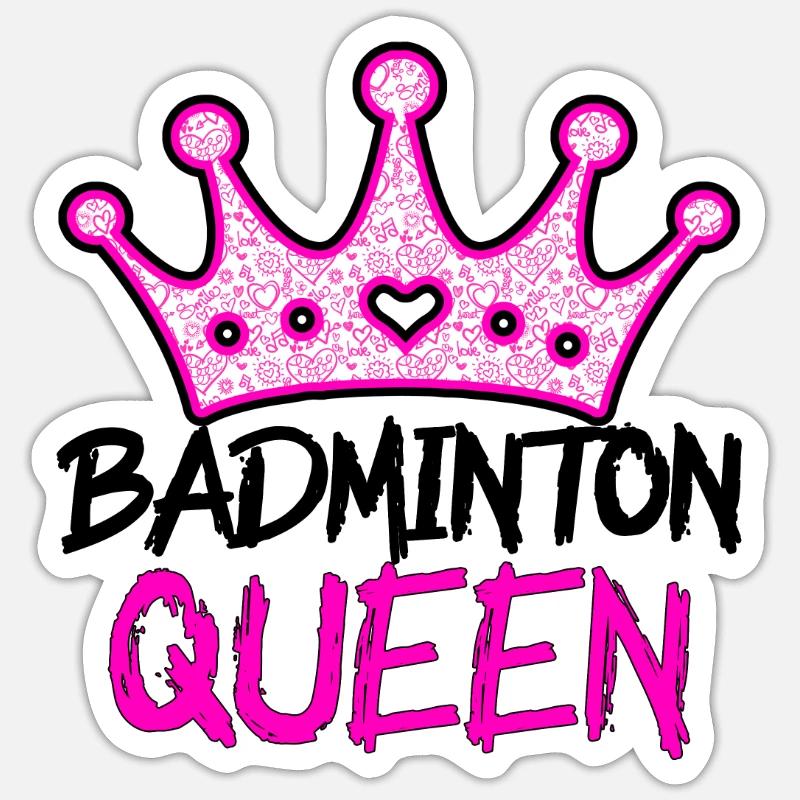 Badminton Queen - Sticker size S (10 x 10 cm) - white matte