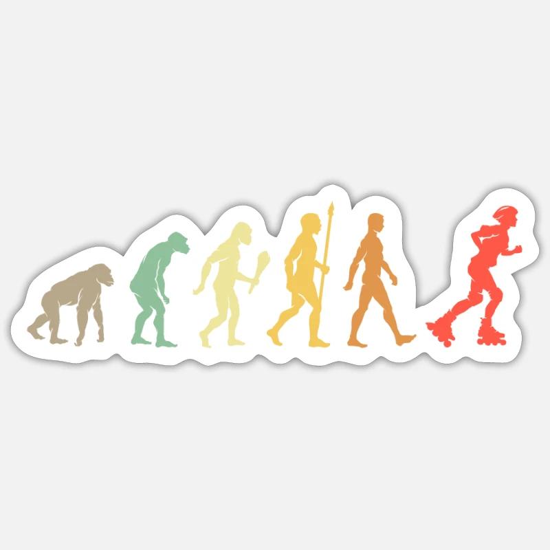 Vintage Inline Skating Evolution Skater Geschenk Sticker Größe S (10 x 10 cm)