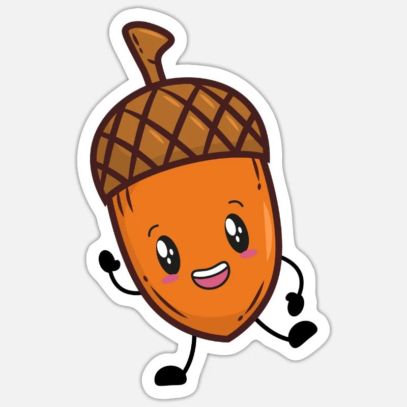 Eichel Chêne Automne - Sticker taille S (10 x 10 cm) - blanc mat