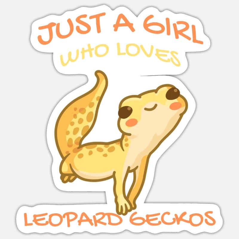 Nur Ein Mädchen, Das Leopard Gecko Gekko Lizard - Sticker Größe S (10 x 10 cm) - Mattweiß