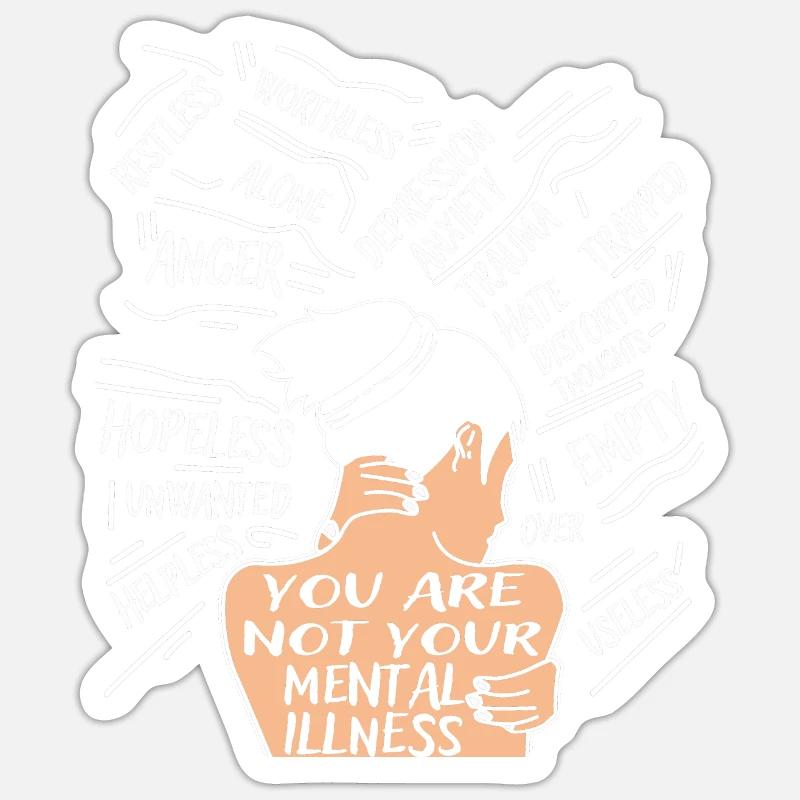 Depression - Sticker size S (10 x 10 cm) - white matte