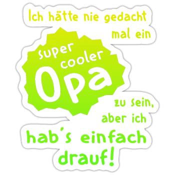 Opa - Super Cool - Sticker Größe S (10 x 10 cm) - Mattweiß - Vorne