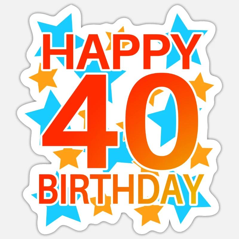 40 ans d’anniversaire Idée cadeau - Sticker taille S (10 x 10 cm) - blanc mat