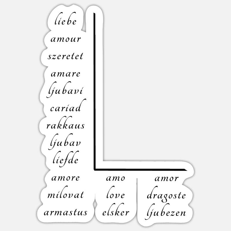 L’amour En Beaucoup de Langues Différentes Sticker taille S (10 x 10 cm)