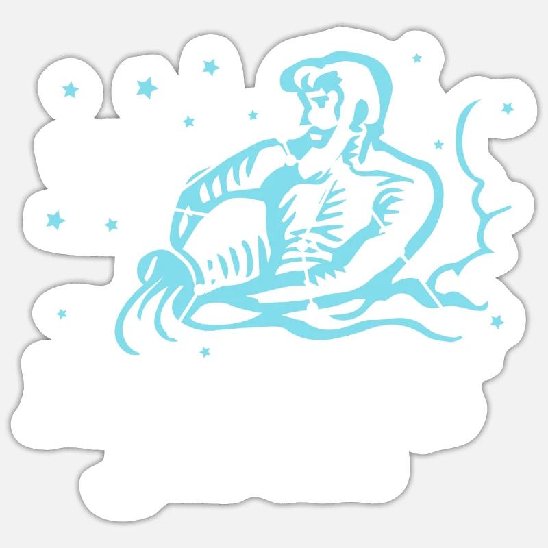 Wassermann der Wasserträger Konstellation - Sticker Größe S (10 x 10 cm) - Mattweiß