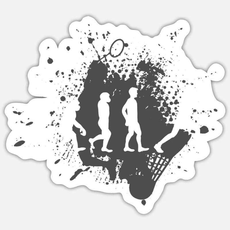 Badminton Evolution - Sticker size S (10 x 10 cm) - white matte