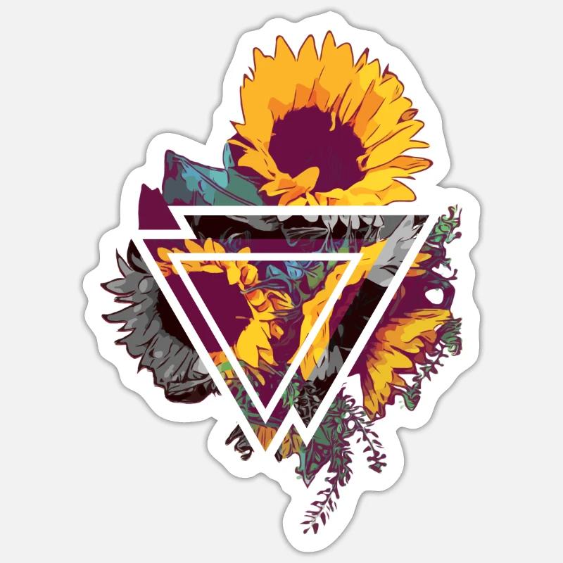 Sunflower Triangle - Sticker size S (10 x 10 cm) - white matte