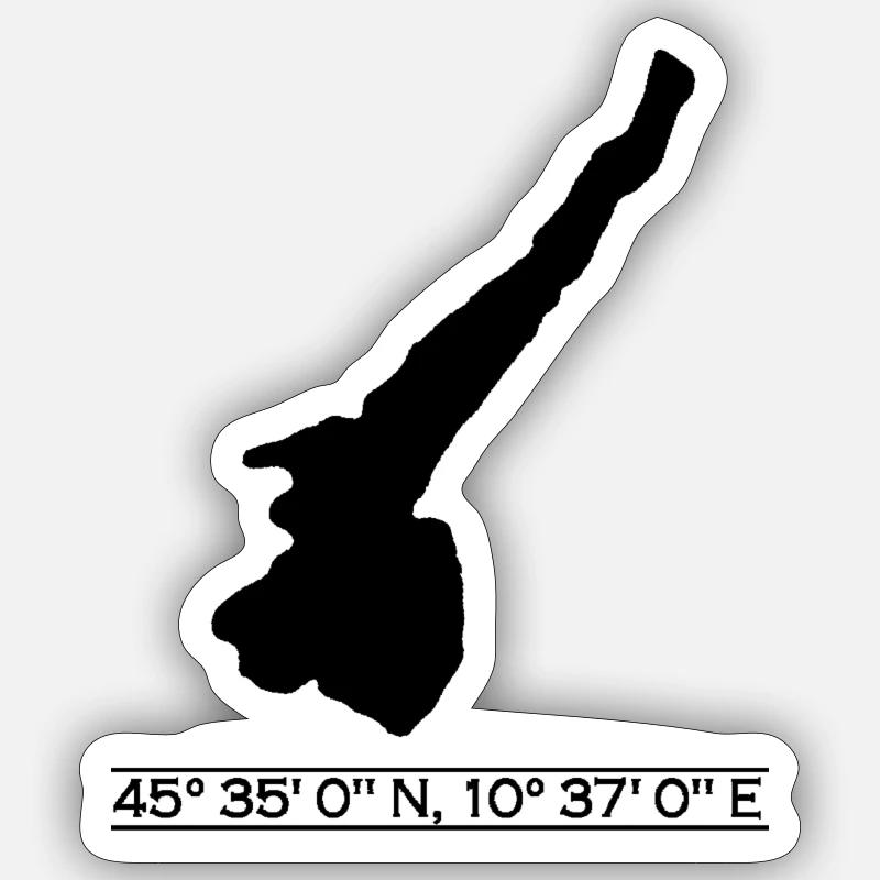 Garda | Coordinates | Black Sticker taille S (10 x 10 cm)