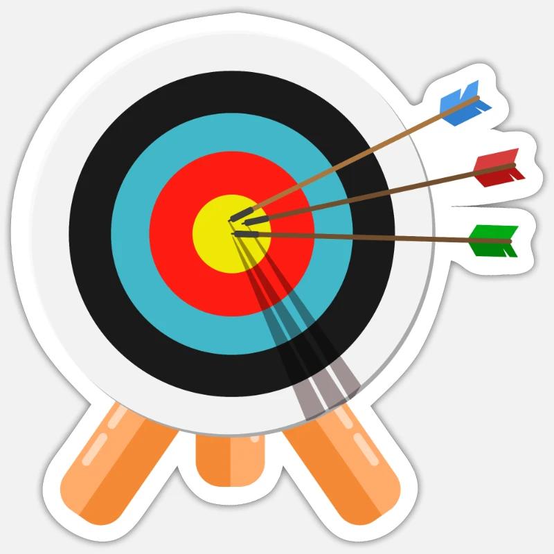 Archery Archer Gift Target - Sticker size S (10 x 10 cm) - white matte