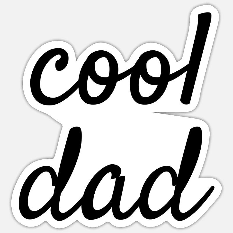 cool papa - Sticker taille S (10 x 10 cm) - blanc mat