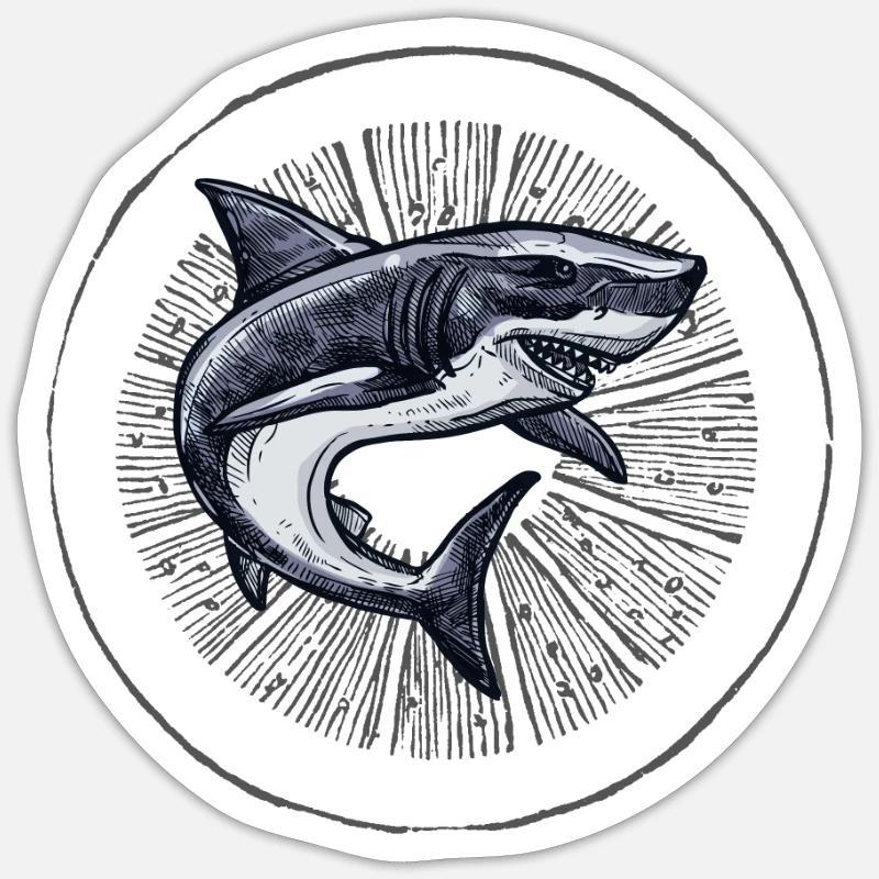 Dancing Shark - Sticker Größe S (10 x 10 cm) - Mattweiß