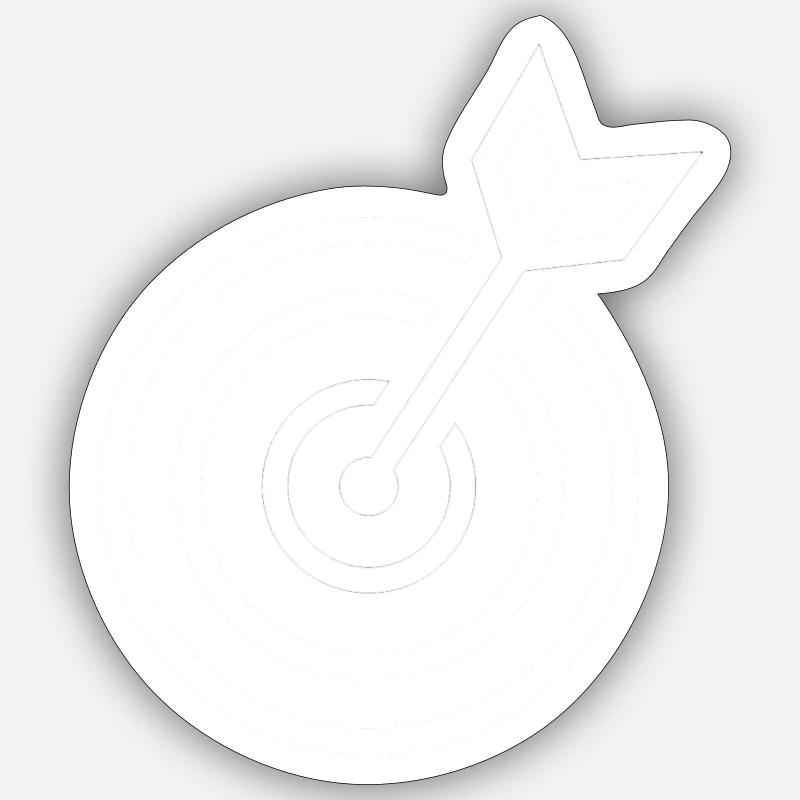 Zielscheibe mit Pfeil - Sticker Größe S (10 x 10 cm) - Mattweiß