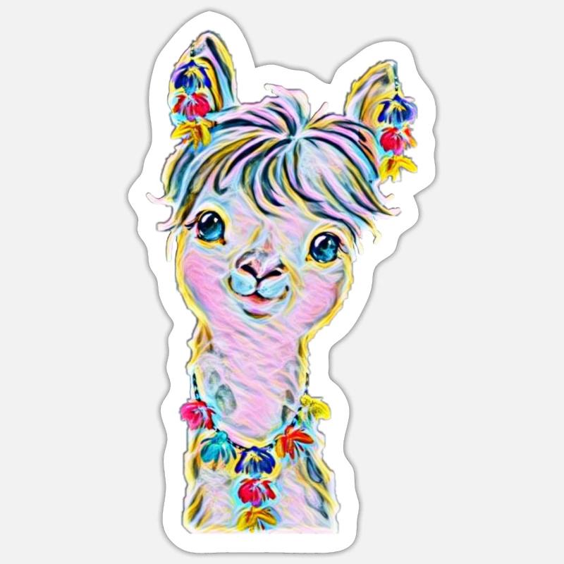 Lama - Sticker size S (10 x 10 cm) - white matte