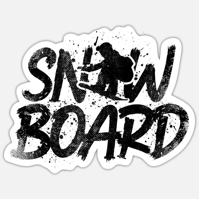 Snowboard - Sticker taille S (10 x 10 cm) - blanc mat