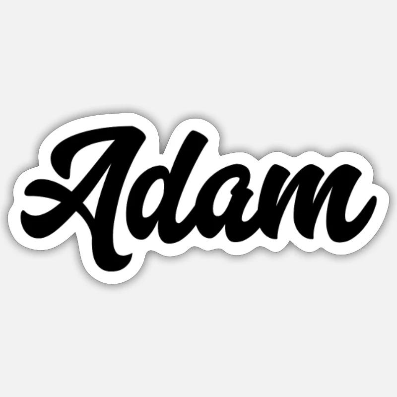 Adam Custom Text Nom d’anniversaire - Sticker taille S (10 x 10 cm) - blanc mat