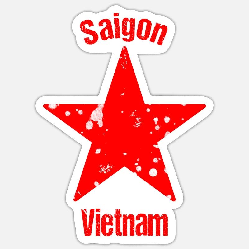 Saigon Vietnam Backpacker Voyage - Sticker taille S (10 x 10 cm) - blanc mat