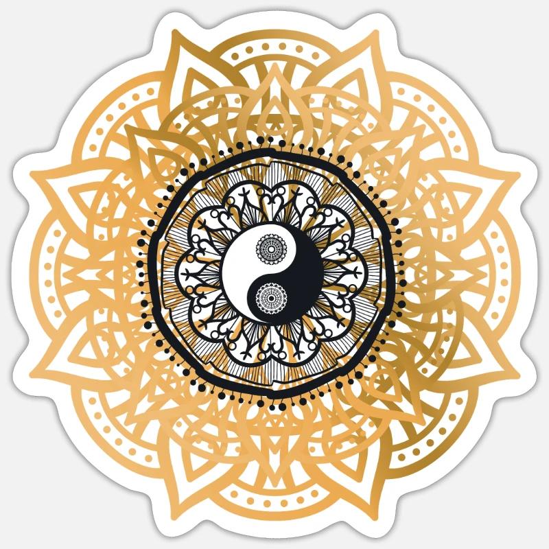 Yin Yang - Sticker formato S (10 x 10 cm) - bianco opaco