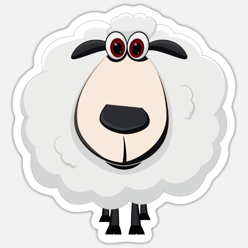 Sheep farmer shepherd sleeping sheep lamb pasture Sticker size S (10 x 10 cm)
