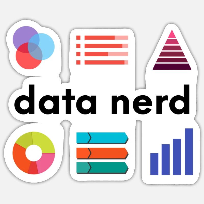 Data Nerd - Data Analyst Data Scientist - Data - Sticker Größe S (10 x 10 cm) - Mattweiß