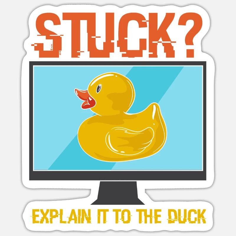 PROGRAMME: Explain It To The Duck Sticker taille S (10 x 10 cm)